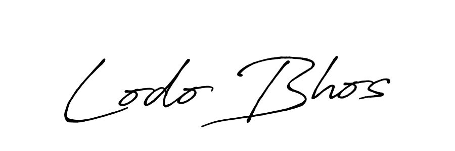 How to make Lodo Bhos name signature. Use Antro_Vectra_Bolder style for creating short signs online. This is the latest handwritten sign. Lodo Bhos signature style 7 images and pictures png