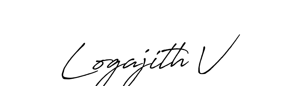 Create a beautiful signature design for name Logajith V. With this signature (Antro_Vectra_Bolder) fonts, you can make a handwritten signature for free. Logajith V signature style 7 images and pictures png