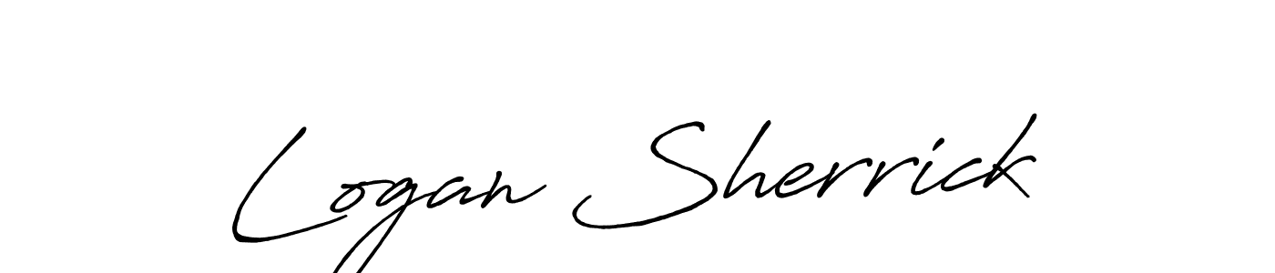 Logan Sherrick stylish signature style. Best Handwritten Sign (Antro_Vectra_Bolder) for my name. Handwritten Signature Collection Ideas for my name Logan Sherrick. Logan Sherrick signature style 7 images and pictures png