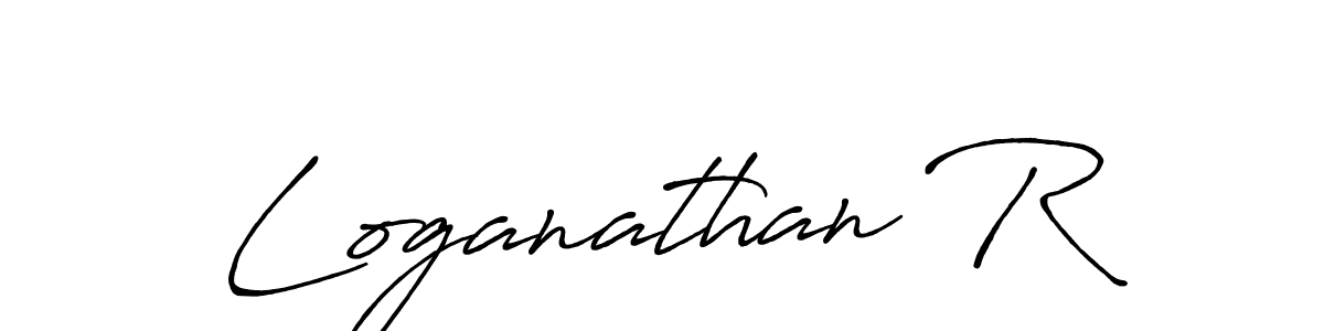 How to make Loganathan R signature? Antro_Vectra_Bolder is a professional autograph style. Create handwritten signature for Loganathan R name. Loganathan R signature style 7 images and pictures png