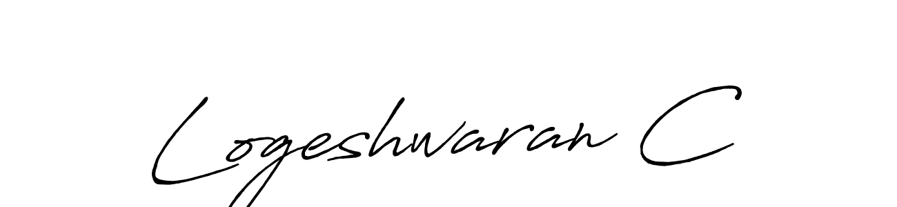 How to make Logeshwaran C signature? Antro_Vectra_Bolder is a professional autograph style. Create handwritten signature for Logeshwaran C name. Logeshwaran C signature style 7 images and pictures png