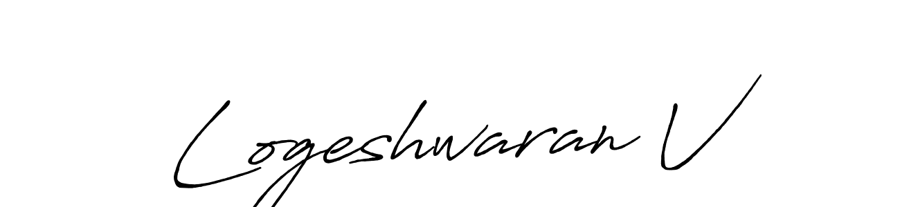 How to make Logeshwaran V signature? Antro_Vectra_Bolder is a professional autograph style. Create handwritten signature for Logeshwaran V name. Logeshwaran V signature style 7 images and pictures png