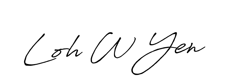 Use a signature maker to create a handwritten signature online. With this signature software, you can design (Antro_Vectra_Bolder) your own signature for name Loh W Yen. Loh W Yen signature style 7 images and pictures png