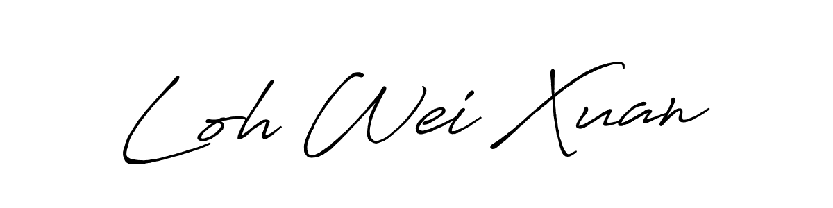 Make a beautiful signature design for name Loh Wei Xuan. With this signature (Antro_Vectra_Bolder) style, you can create a handwritten signature for free. Loh Wei Xuan signature style 7 images and pictures png