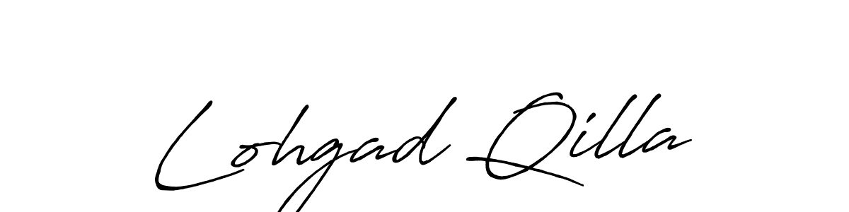 Create a beautiful signature design for name Lohgad Qilla. With this signature (Antro_Vectra_Bolder) fonts, you can make a handwritten signature for free. Lohgad Qilla signature style 7 images and pictures png