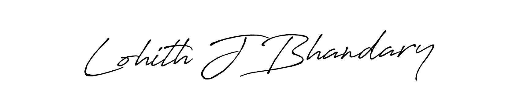 Lohith J Bhandary stylish signature style. Best Handwritten Sign (Antro_Vectra_Bolder) for my name. Handwritten Signature Collection Ideas for my name Lohith J Bhandary. Lohith J Bhandary signature style 7 images and pictures png