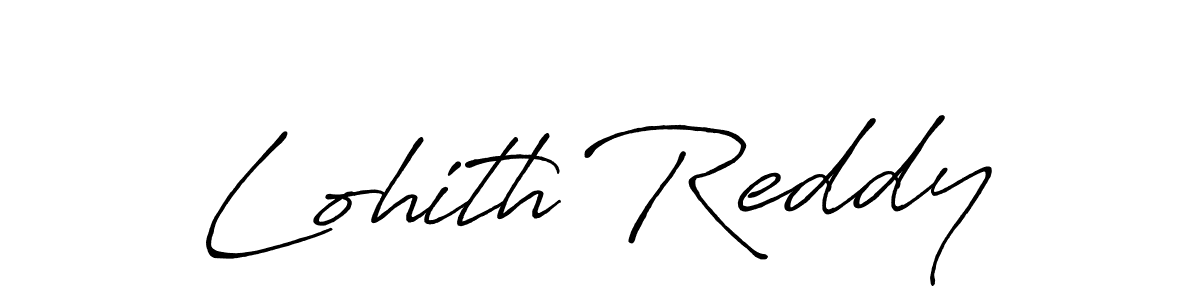 How to make Lohith Reddy name signature. Use Antro_Vectra_Bolder style for creating short signs online. This is the latest handwritten sign. Lohith Reddy signature style 7 images and pictures png