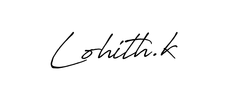 Lohith.k stylish signature style. Best Handwritten Sign (Antro_Vectra_Bolder) for my name. Handwritten Signature Collection Ideas for my name Lohith.k. Lohith.k signature style 7 images and pictures png