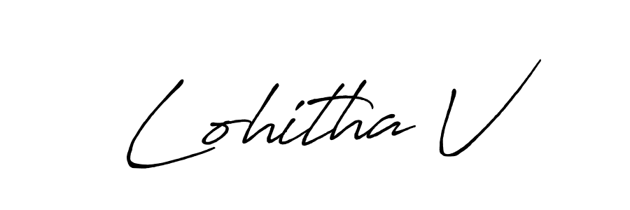 How to make Lohitha V signature? Antro_Vectra_Bolder is a professional autograph style. Create handwritten signature for Lohitha V name. Lohitha V signature style 7 images and pictures png