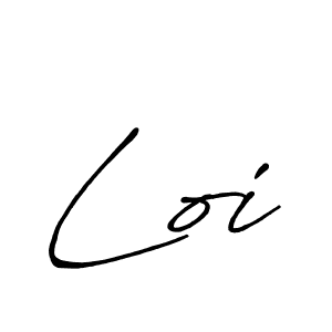 Create a beautiful signature design for name Loi. With this signature (Antro_Vectra_Bolder) fonts, you can make a handwritten signature for free. Loi signature style 7 images and pictures png