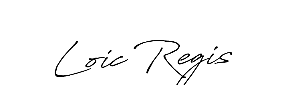 How to make Loic Regis name signature. Use Antro_Vectra_Bolder style for creating short signs online. This is the latest handwritten sign. Loic Regis signature style 7 images and pictures png