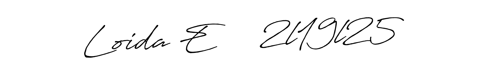 Create a beautiful signature design for name Loida E     2l19l25. With this signature (Antro_Vectra_Bolder) fonts, you can make a handwritten signature for free. Loida E     2l19l25 signature style 7 images and pictures png