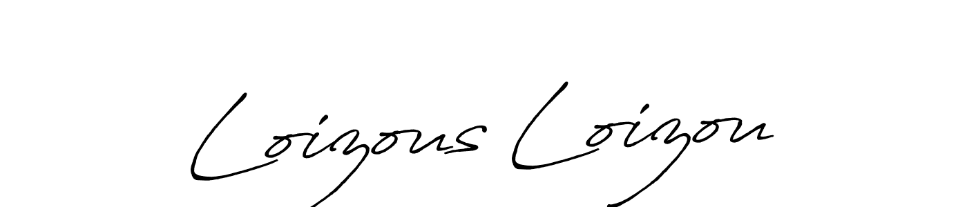 Make a beautiful signature design for name Loizous Loizou. With this signature (Antro_Vectra_Bolder) style, you can create a handwritten signature for free. Loizous Loizou signature style 7 images and pictures png