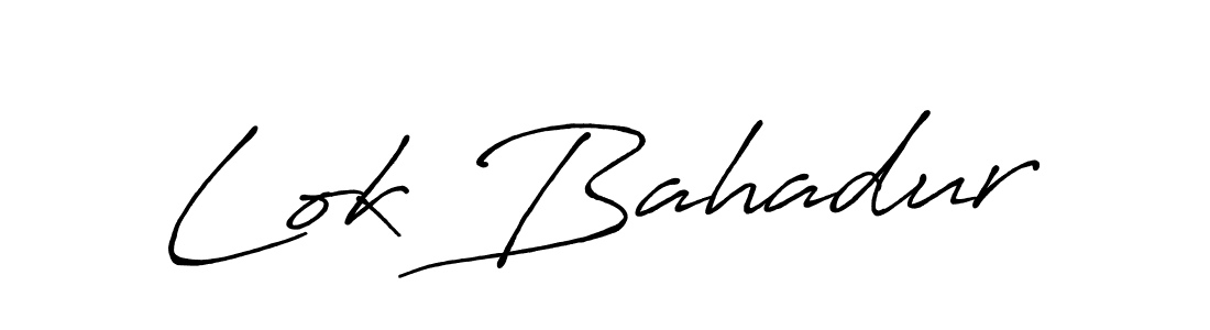 Also we have Lok Bahadur name is the best signature style. Create professional handwritten signature collection using Antro_Vectra_Bolder autograph style. Lok Bahadur signature style 7 images and pictures png