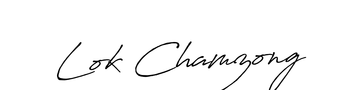 Lok Chamzong stylish signature style. Best Handwritten Sign (Antro_Vectra_Bolder) for my name. Handwritten Signature Collection Ideas for my name Lok Chamzong. Lok Chamzong signature style 7 images and pictures png