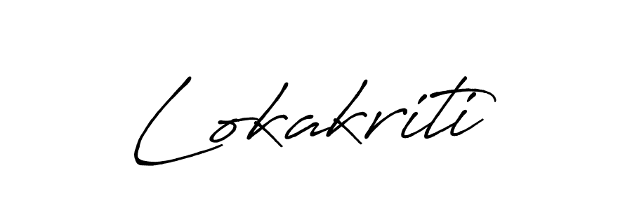 Use a signature maker to create a handwritten signature online. With this signature software, you can design (Antro_Vectra_Bolder) your own signature for name Lokakriti. Lokakriti signature style 7 images and pictures png