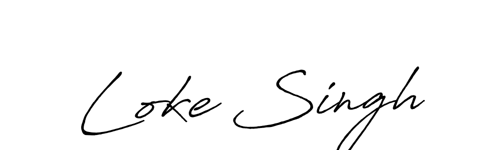 Make a beautiful signature design for name Loke Singh. With this signature (Antro_Vectra_Bolder) style, you can create a handwritten signature for free. Loke Singh signature style 7 images and pictures png