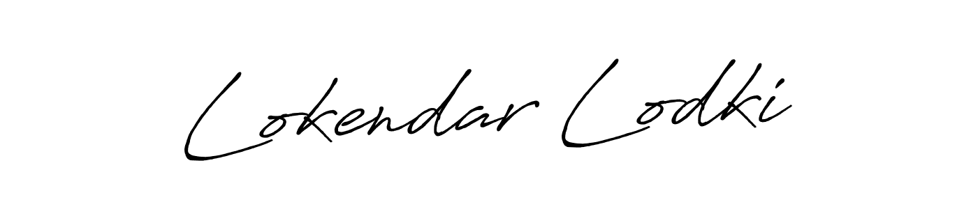 Make a beautiful signature design for name Lokendar Lodki. With this signature (Antro_Vectra_Bolder) style, you can create a handwritten signature for free. Lokendar Lodki signature style 7 images and pictures png