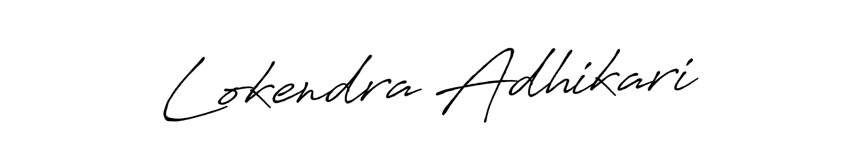 Make a beautiful signature design for name Lokendra Adhikari. With this signature (Antro_Vectra_Bolder) style, you can create a handwritten signature for free. Lokendra Adhikari signature style 7 images and pictures png