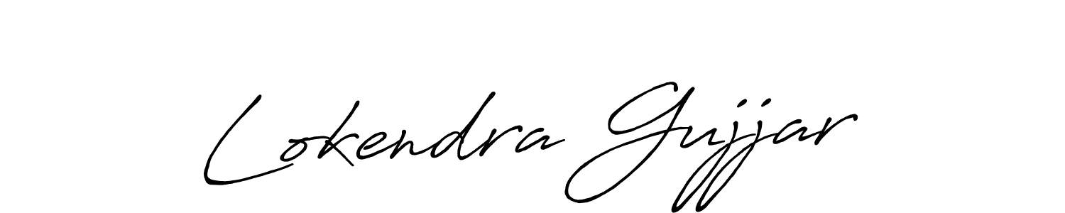 Make a beautiful signature design for name Lokendra Gujjar. With this signature (Antro_Vectra_Bolder) style, you can create a handwritten signature for free. Lokendra Gujjar signature style 7 images and pictures png