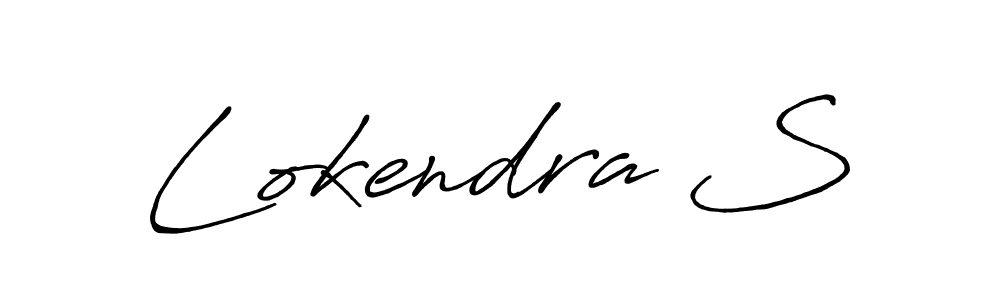 Similarly Antro_Vectra_Bolder is the best handwritten signature design. Signature creator online .You can use it as an online autograph creator for name Lokendra S. Lokendra S signature style 7 images and pictures png