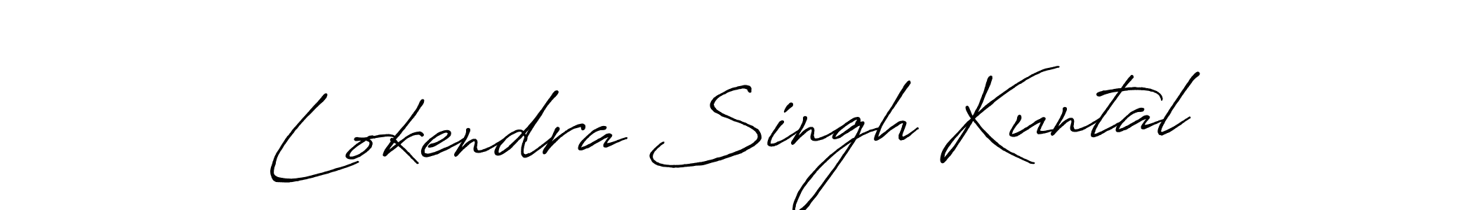 Create a beautiful signature design for name Lokendra Singh Kuntal. With this signature (Antro_Vectra_Bolder) fonts, you can make a handwritten signature for free. Lokendra Singh Kuntal signature style 7 images and pictures png