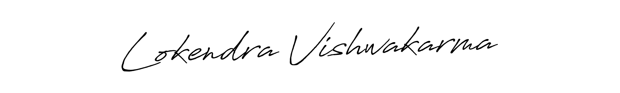 Create a beautiful signature design for name Lokendra Vishwakarma. With this signature (Antro_Vectra_Bolder) fonts, you can make a handwritten signature for free. Lokendra Vishwakarma signature style 7 images and pictures png