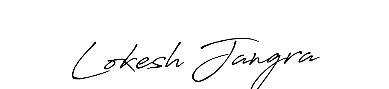 Create a beautiful signature design for name Lokesh Jangra. With this signature (Antro_Vectra_Bolder) fonts, you can make a handwritten signature for free. Lokesh Jangra signature style 7 images and pictures png