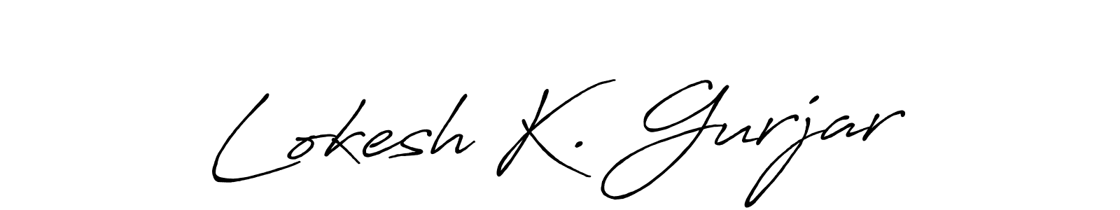 It looks lik you need a new signature style for name Lokesh K. Gurjar. Design unique handwritten (Antro_Vectra_Bolder) signature with our free signature maker in just a few clicks. Lokesh K. Gurjar signature style 7 images and pictures png