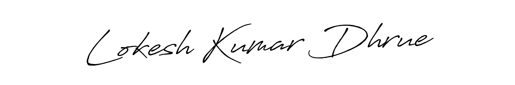 How to make Lokesh Kumar Dhrue name signature. Use Antro_Vectra_Bolder style for creating short signs online. This is the latest handwritten sign. Lokesh Kumar Dhrue signature style 7 images and pictures png