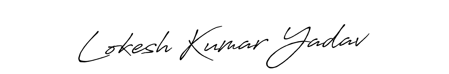 How to make Lokesh Kumar Yadav name signature. Use Antro_Vectra_Bolder style for creating short signs online. This is the latest handwritten sign. Lokesh Kumar Yadav signature style 7 images and pictures png