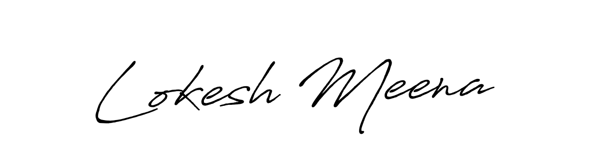 Lokesh Meena stylish signature style. Best Handwritten Sign (Antro_Vectra_Bolder) for my name. Handwritten Signature Collection Ideas for my name Lokesh Meena. Lokesh Meena signature style 7 images and pictures png