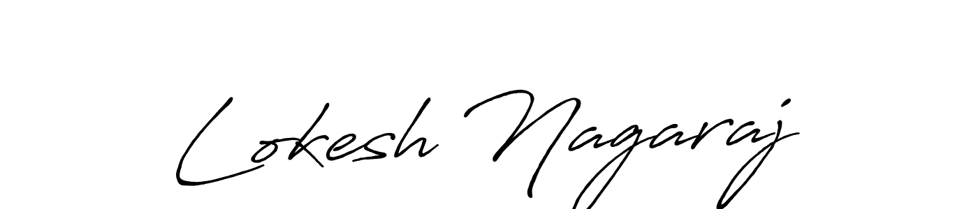 How to make Lokesh Nagaraj name signature. Use Antro_Vectra_Bolder style for creating short signs online. This is the latest handwritten sign. Lokesh Nagaraj signature style 7 images and pictures png
