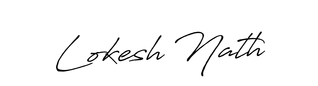 Make a beautiful signature design for name Lokesh Nath. With this signature (Antro_Vectra_Bolder) style, you can create a handwritten signature for free. Lokesh Nath signature style 7 images and pictures png