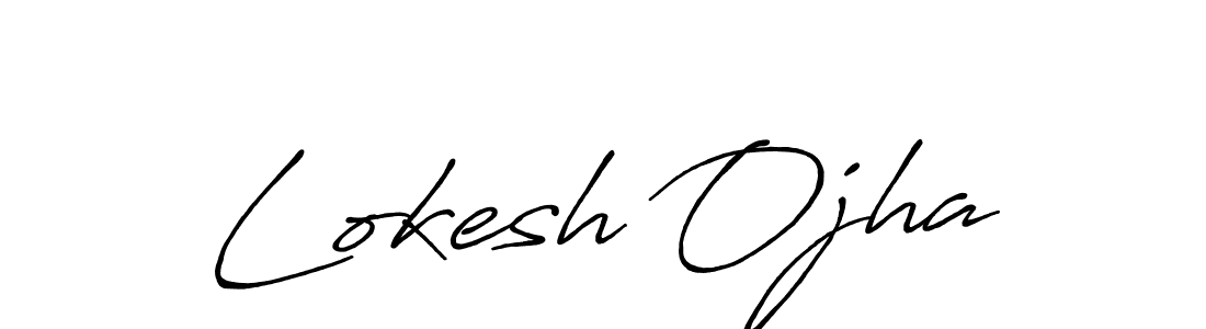 Lokesh Ojha stylish signature style. Best Handwritten Sign (Antro_Vectra_Bolder) for my name. Handwritten Signature Collection Ideas for my name Lokesh Ojha. Lokesh Ojha signature style 7 images and pictures png