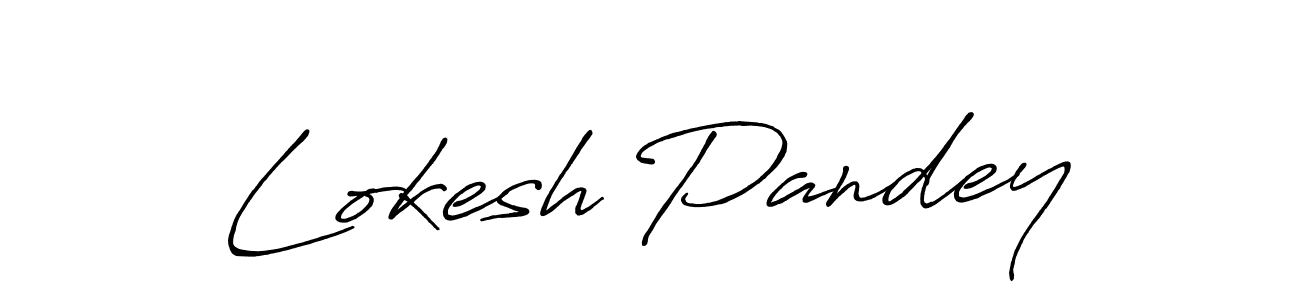 Make a beautiful signature design for name Lokesh Pandey. With this signature (Antro_Vectra_Bolder) style, you can create a handwritten signature for free. Lokesh Pandey signature style 7 images and pictures png