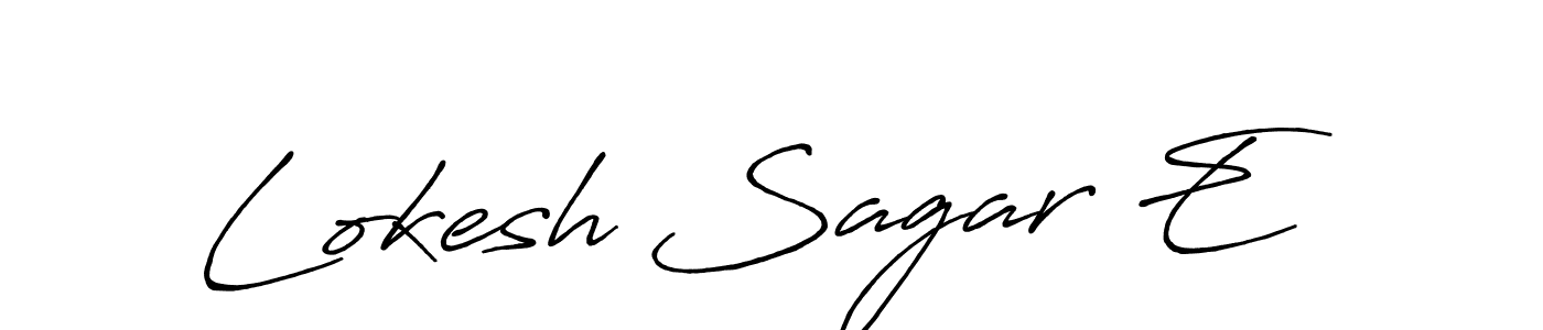 Create a beautiful signature design for name Lokesh Sagar E. With this signature (Antro_Vectra_Bolder) fonts, you can make a handwritten signature for free. Lokesh Sagar E signature style 7 images and pictures png