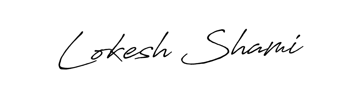 How to make Lokesh Shami name signature. Use Antro_Vectra_Bolder style for creating short signs online. This is the latest handwritten sign. Lokesh Shami signature style 7 images and pictures png