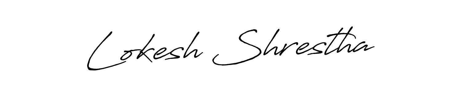 Create a beautiful signature design for name Lokesh Shrestha. With this signature (Antro_Vectra_Bolder) fonts, you can make a handwritten signature for free. Lokesh Shrestha signature style 7 images and pictures png