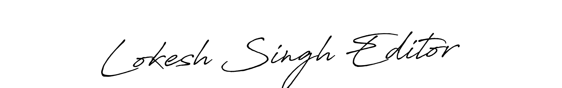 Create a beautiful signature design for name Lokesh Singh Editor. With this signature (Antro_Vectra_Bolder) fonts, you can make a handwritten signature for free. Lokesh Singh Editor signature style 7 images and pictures png