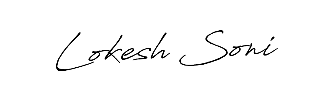 Make a beautiful signature design for name Lokesh Soni. With this signature (Antro_Vectra_Bolder) style, you can create a handwritten signature for free. Lokesh Soni signature style 7 images and pictures png