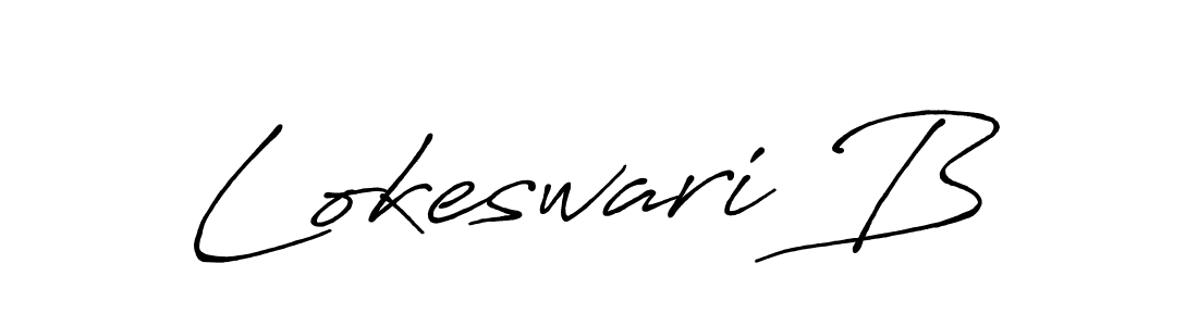 Make a beautiful signature design for name Lokeswari B. With this signature (Antro_Vectra_Bolder) style, you can create a handwritten signature for free. Lokeswari B signature style 7 images and pictures png