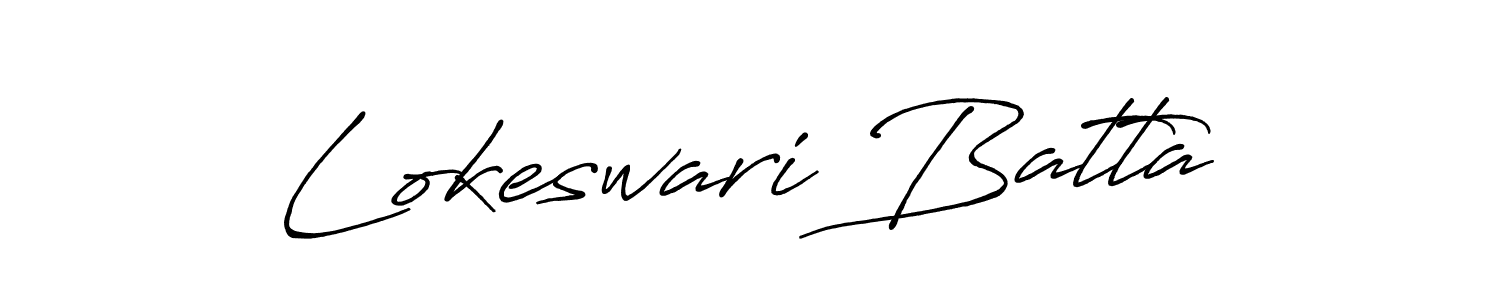 Create a beautiful signature design for name Lokeswari Batta. With this signature (Antro_Vectra_Bolder) fonts, you can make a handwritten signature for free. Lokeswari Batta signature style 7 images and pictures png