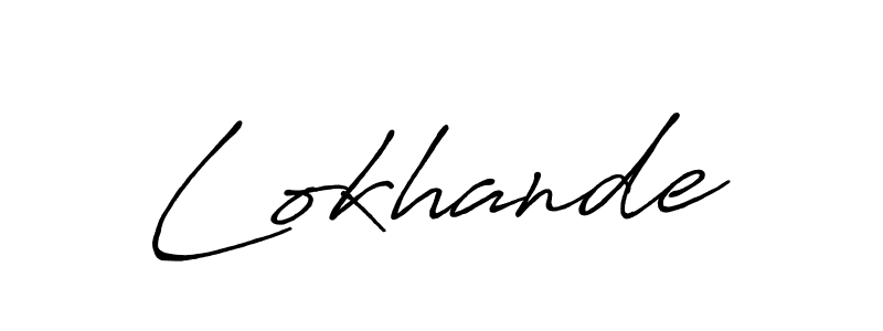 How to make Lokhande name signature. Use Antro_Vectra_Bolder style for creating short signs online. This is the latest handwritten sign. Lokhande signature style 7 images and pictures png