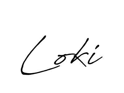 Use a signature maker to create a handwritten signature online. With this signature software, you can design (Antro_Vectra_Bolder) your own signature for name Loki. Loki signature style 7 images and pictures png