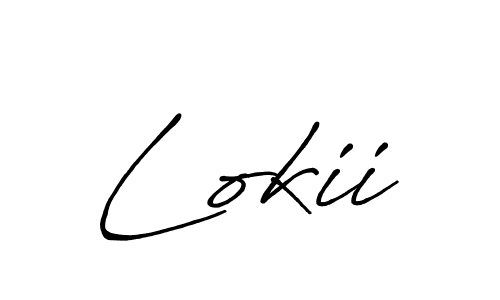 Create a beautiful signature design for name Lokii. With this signature (Antro_Vectra_Bolder) fonts, you can make a handwritten signature for free. Lokii signature style 7 images and pictures png