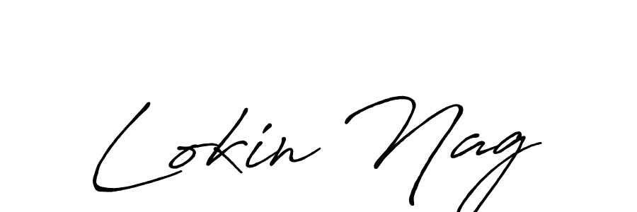 How to make Lokin Nag name signature. Use Antro_Vectra_Bolder style for creating short signs online. This is the latest handwritten sign. Lokin Nag signature style 7 images and pictures png