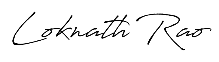 Upgrade your professional image with Loknath Rao signature created with Antro_Vectra_Bolder font. Fast, free, and watermark-free download. Loknath Rao signature style 7 images and pictures png