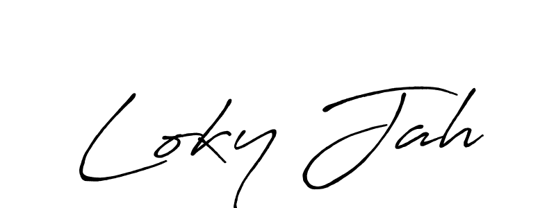Make a beautiful signature design for name Loky Jah. With this signature (Antro_Vectra_Bolder) style, you can create a handwritten signature for free. Loky Jah signature style 7 images and pictures png