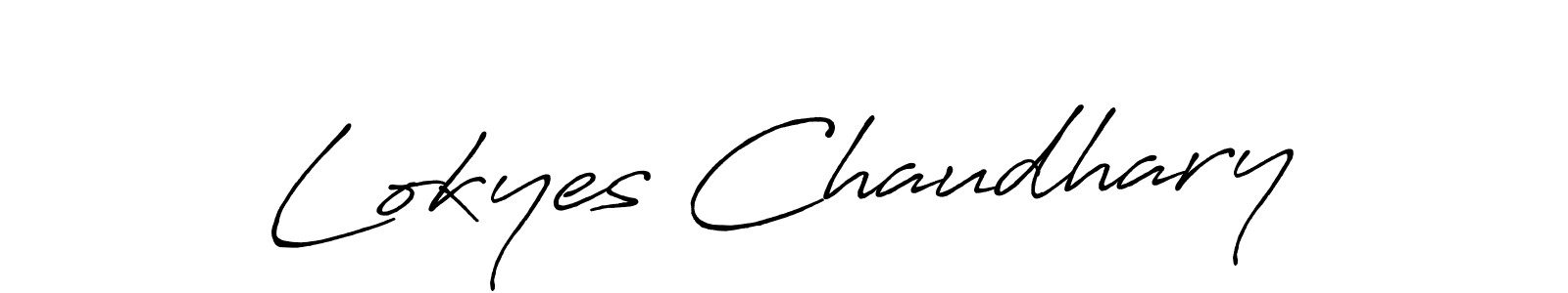 The best way (Antro_Vectra_Bolder) to make a short signature is to pick only two or three words in your name. The name Lokyes Chaudhary include a total of six letters. For converting this name. Lokyes Chaudhary signature style 7 images and pictures png